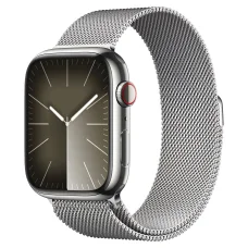 Apple Watch Series 9 GPS + LTE 45mm Silver Stainless Steel Case with Silver Milanese Loop